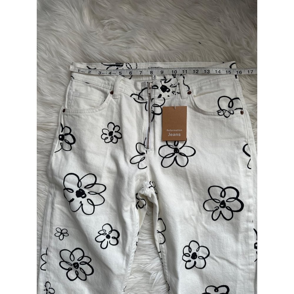 Reformation " Julianna Zip Mid Rise Straight Leg Jeans" Size 30 - Picture 11 of 15
